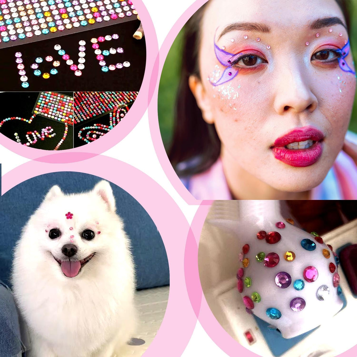 EODIEBN 3228pcs Gems Stickers, Self Adhesive Rhinestone Jewel Gems | Acrylic Gems DIY Craft Decorative Diamond Stickers, Assorted Shapes Jewels Rhinestones Sticker, Gem Sticker Crafts Set