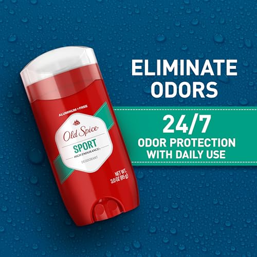 Old Spice Deodorant for Men, Aluminum Free, Sport Scent, 3.0 oz Pack of 3 | 24/7 Odor Protection | 24/7 Freshness & Long-Lasting Scent | Goes on Clean | Citrus & Amber Notes | High Endurance Collection