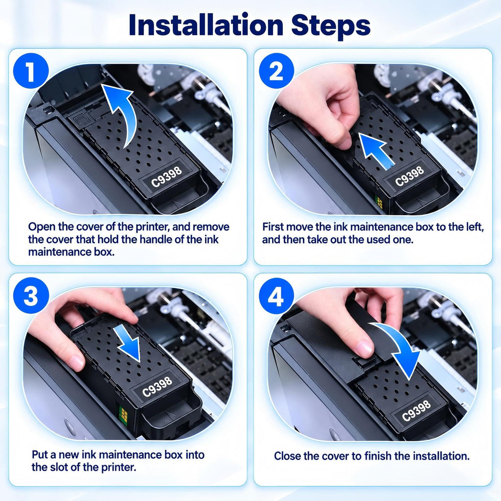 C9398 Ink Maintenance Box Compatible with ET-2418 ET-2900 ET-2903 ET-4903 | ET-1910 ET-1913 ET-2410 Printer, High Capacity, New Chip 100% Compatible C9398 Maintenance Box