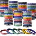 QEERBSIN 100 Pcs Motivational Silicone Wristbands Inspirational Bracelets | 20 Styles For Fitness Sports & Team Building, Perfect Encouragement Gifts For Men Women And Students