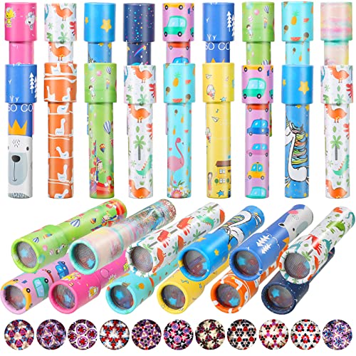 Chivao 30 Pcs Classic Kaleidoscope for Kids Party Favors, Cute Style | Bulk Kaleidoscopes, Classroom Rewards, Goodie Bag Stuffers, Birthday Gifts, Random Animal Patterns, Vintage Optical Toys