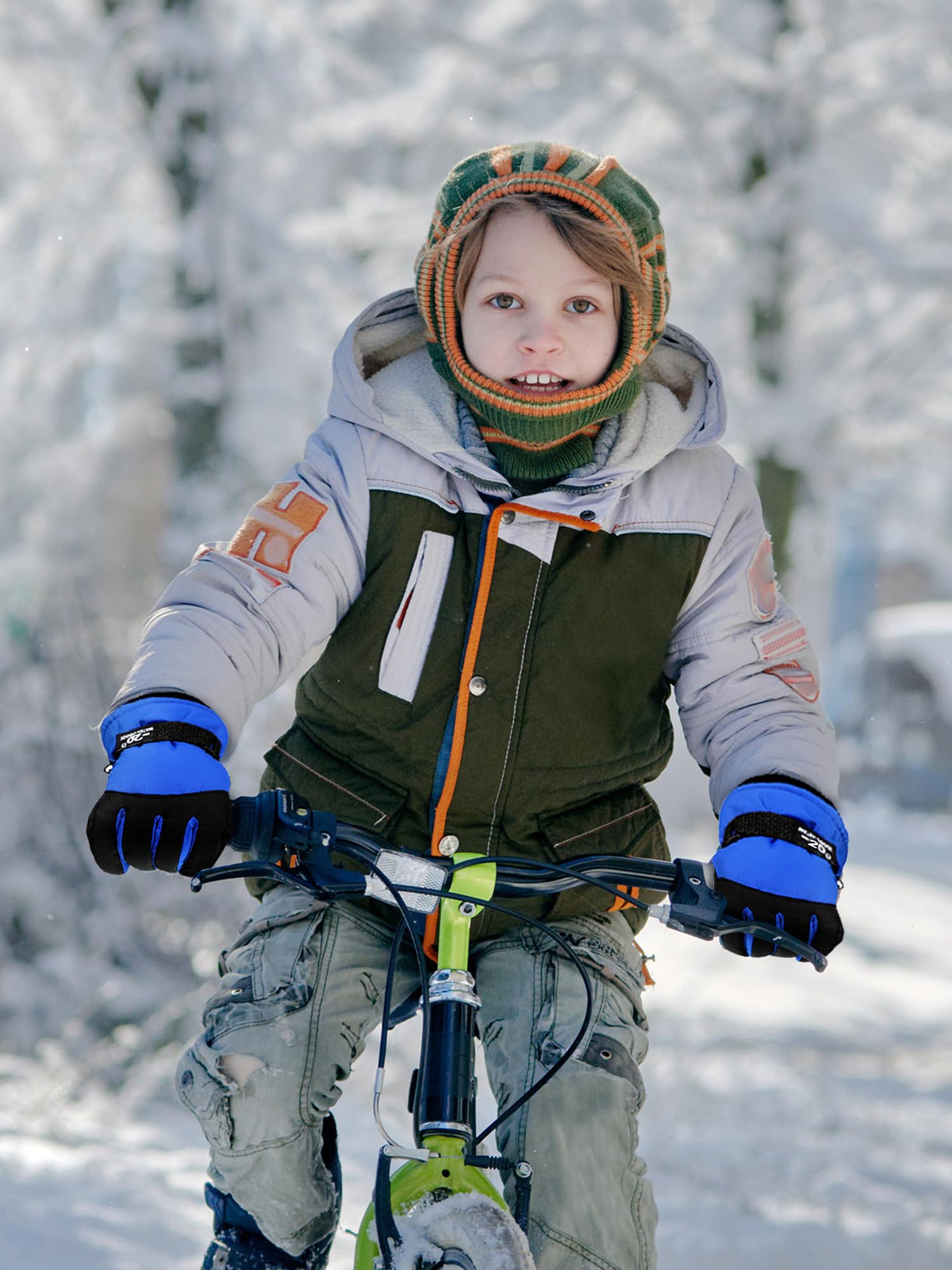 SATINIOR 2 Pair Kids Waterproof Winter Gloves | Waterproof Winter Snow Gloves for Boys Girls, for Winter Outdoor Ski Snowboarding Cold Weather, Warm Cotton Plush Lining