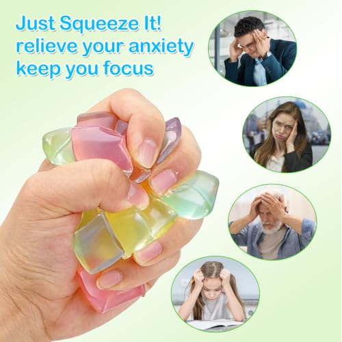 Siwarm 30 Pack Mini Cube Squishy Fidget Toys for Kids and Adults | Mini Stress Cube Squeeze Toys, Sensory Toys, Anxiety Relief, Treasure Box Toys Classroom Prizes, Party Favors
