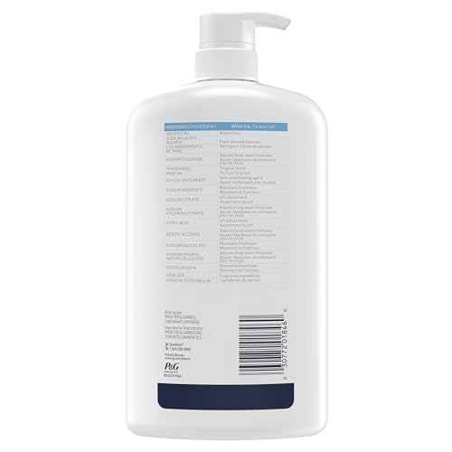Ivory Body Wash Designed for the Whole Family, Original Scent, 35 fl oz | Gentle Formula for Sensitive Skin | Free of Dyes, Parabens, & Phthalates | Plant-Based Cleaning Power Designed for Skin's pH