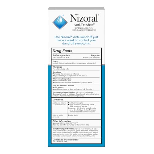Nizoral Anti-Dandruff Shampoo with 1% Ketoconazole, Fresh Scent, 7 Fl Oz | Anti-Fungal Shampoo, Dandruff Shampoo for Dandruff Relief, Ketoconazole Shampoo, Dandruff Treatment, 1% Ketoconazole
