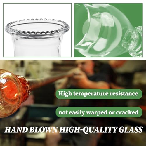 Oil Lamp Chimney Replacement – Clear Hurricane Lamp Glass Shade (Wave Style) for Kerosene Lamps – 3 Inch Base（1 Pack）