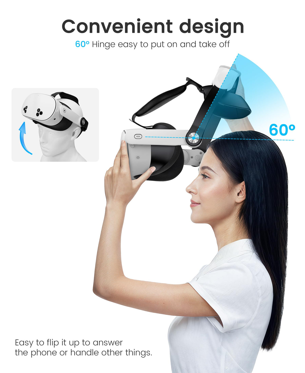 Kawaye for Meta Quest 3S/Quest 2/Quest 3 Head Strap, Adjustable Halo Strap Replacement for Elite Strap, VR Headset Strap Enhanced Support&Comfort Reduce Facial Pressure