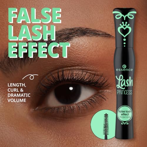 essence Lash Princess False Lash Effect Mascara, Black (Pack of 1) | Volumizing & Lengthening, Clump-Free Fiber Brush, Defines and Separates; Vegan, Cruelty Free, Paraben Free, Oil Free