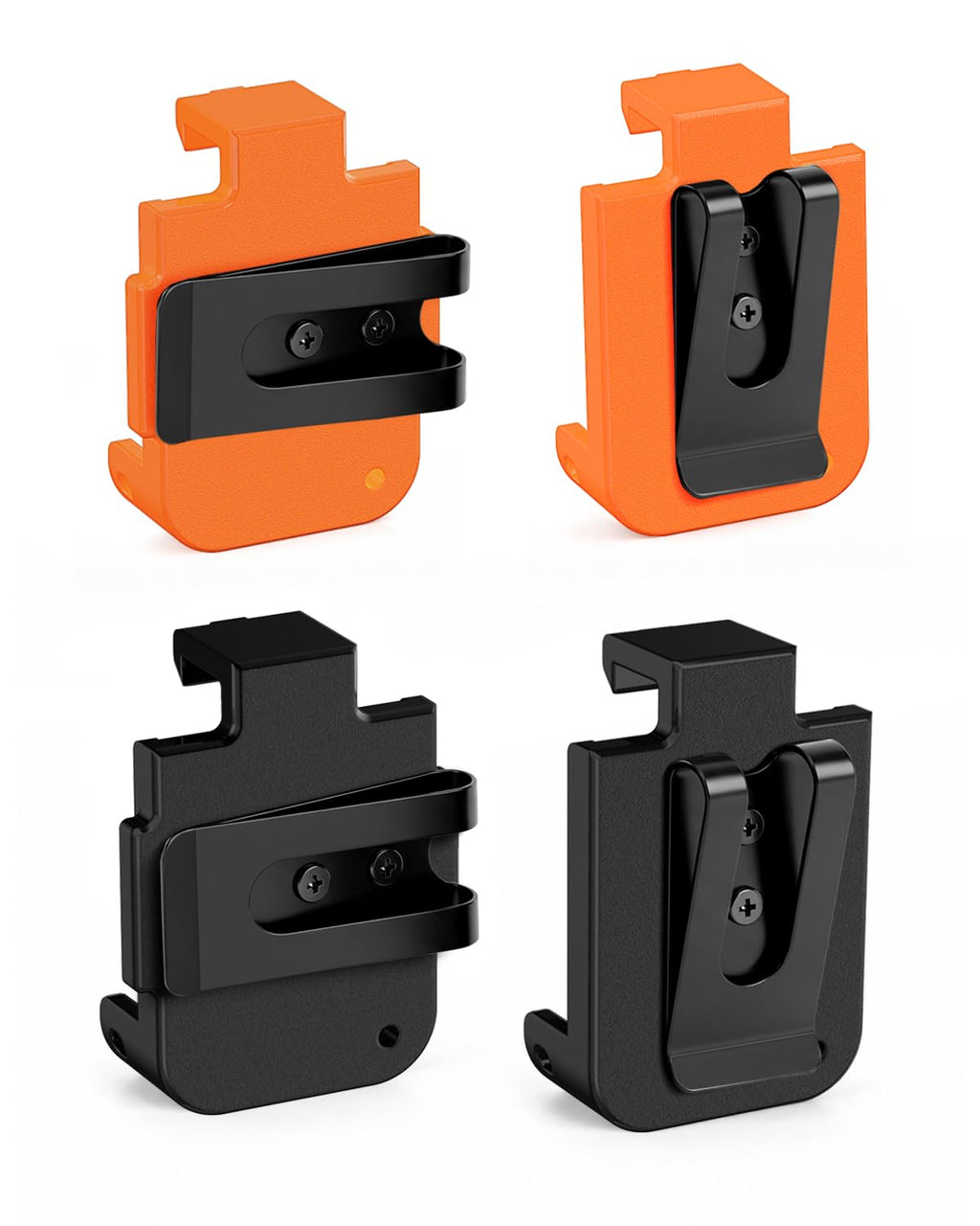4-Pack Belt Clips Compatible with Arccos Air & Link Pro Golf Trackers | 2 Vertical & 2 Horizontal Portable Clips, Black & Orange