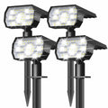 NYMPHY Solar Lights Outdoor Waterproof - 4 Pack (Cool White) | 56 LED 3 Lighting Modes IP68 Waterproof Solar Powered Garden Yard Spot Solar Lights for Outside Landscape