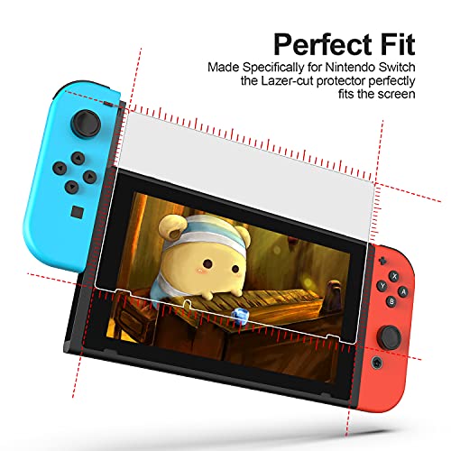 daydayup 3-Pack Tempered Glass Screen Protector for Nintendo Switch 1 2017 | 9H Scratch Resistance, 99.9% HD Clarity, Oleophobic Coating, 3DS Screen Protector, Fingerprint Resistant