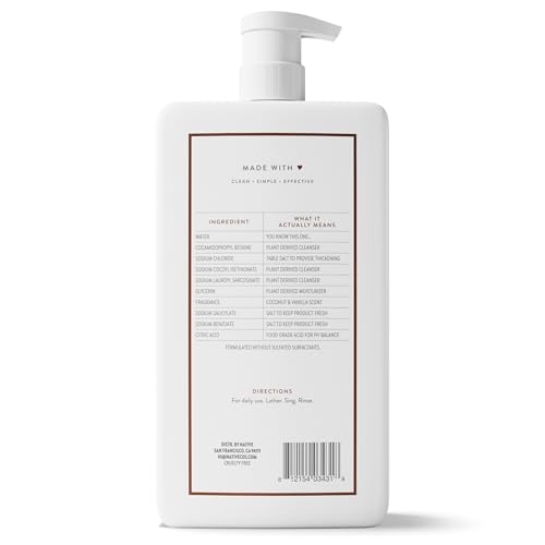 Native Clean Body Wash, Gentle & pH-balanced for Sensitive Skin, 24-Hr Freshness for Women & Men, Vegan & Cruelty-Free, Free of Sulfates, Parabens & Phthalates, Coconut & Vanilla, 36 oz
