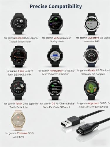 Superer Durable Charger for Garmin Watch Charger Cable