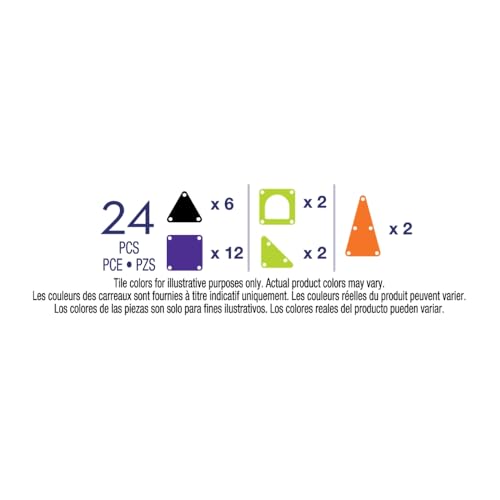 MAGNA-TILES microMAGS 24-Piece Spooky Travel Set, The Original Magnetic Building Brand