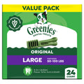 Greenies Large Natural Dental Dog Treats, Original Flavor, 24 Count | Veterinarian-recommended, supports oral health & freshens breath, clean to gumline, for dogs 50-100 lbs, chicken flavor