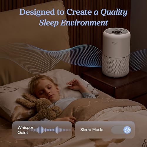 Levoit Air Purifier for Home Pets Hair Allergens in Bedroom Quiet Purifiers | Quiet HEPA Sleep Mode, Remove 99.97% Dust Pollen Smoke Pet Odor, AHAM VERIFIDE, Core300-P, Up to 1073 ft², White