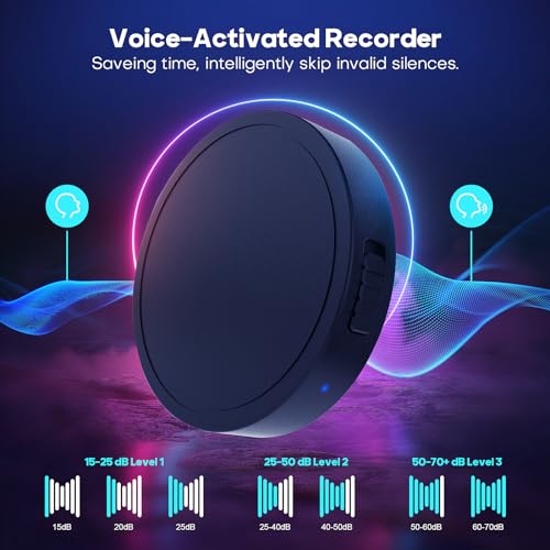 128G (1600 Hour) Magnetic Voice Activated Recorder - Nanezan Recording Device MP3 Records with 70 Hours Battery Time, USB-C Audio Recorder for Work, Lectures, Meetings, Interviews