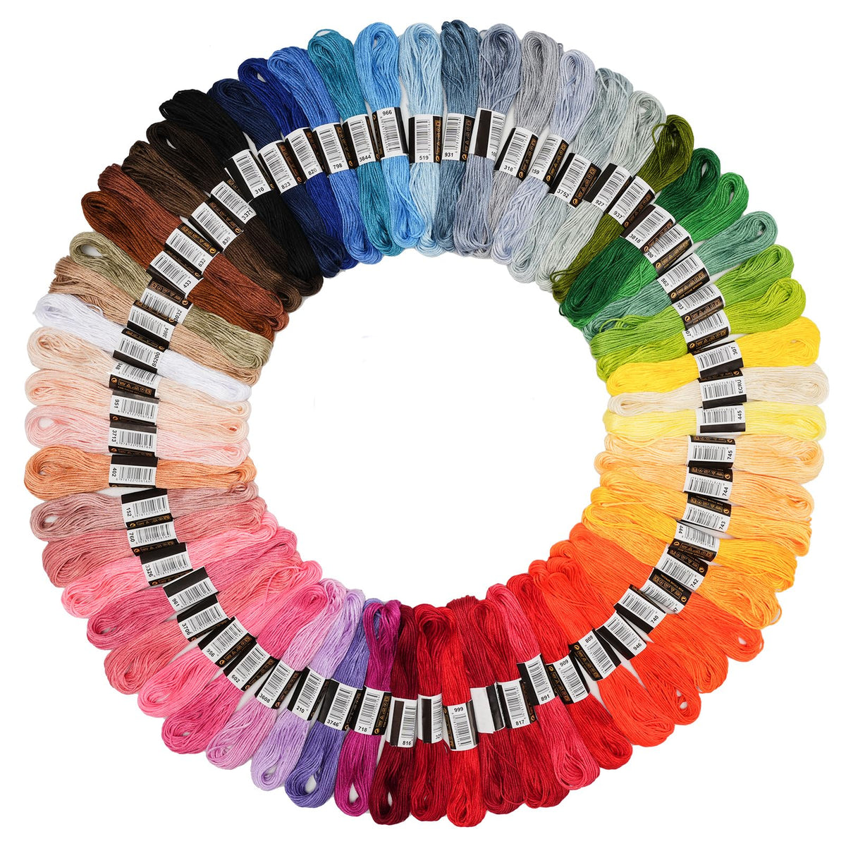 70 Skeins Embroidery Thread Friendship Bracelet String Floss Kit Yarn | Rainbow Thin Threads for Beginners, Cross Stitch, Sewing, Needlepoint, Crochet Craft, Patterns for Hair Wrap & Shirt Lanyard