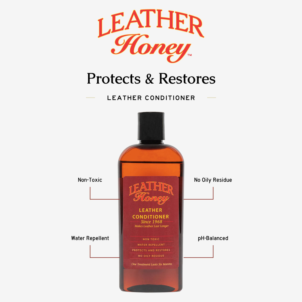 Leather Honey Leather Conditioner – Non-Toxic & Made in the USA Since 1968 | Restores & Protects All Leather — Auto, Furniture, Apparel, Shoes, Bags & Accessories. Safe For Any Color, Including White.