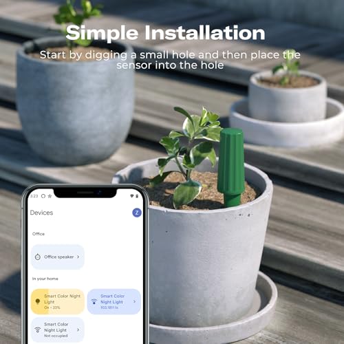 THIRDREALITY Smart Soil Moisture Sensor Gen2 3Pack,Zigbee hub Needed, nhanced Signal Stability,Capacitive Moisture Monitoring,Garden Planting, Compatible with Hubitat,SmartThings,Home Assistant,Homey