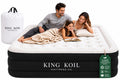 King Koil Air Mattress Queen with Built-in Pump, 20” Raised Airbed | Luxury blow up mattress for guests & home • Inflates in 2 minutes • 650 lb capacity • Patented high-speed pump