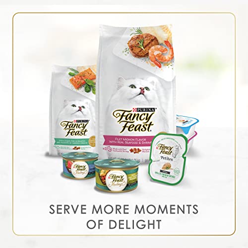 Purina Fancy Feast Gravy Lovers Wet Cat Food, 3 oz Cans, 30-Pack | Variety Pack with poultry and beef grilled gourmet recipes, made with no artificial colors or preservatives
