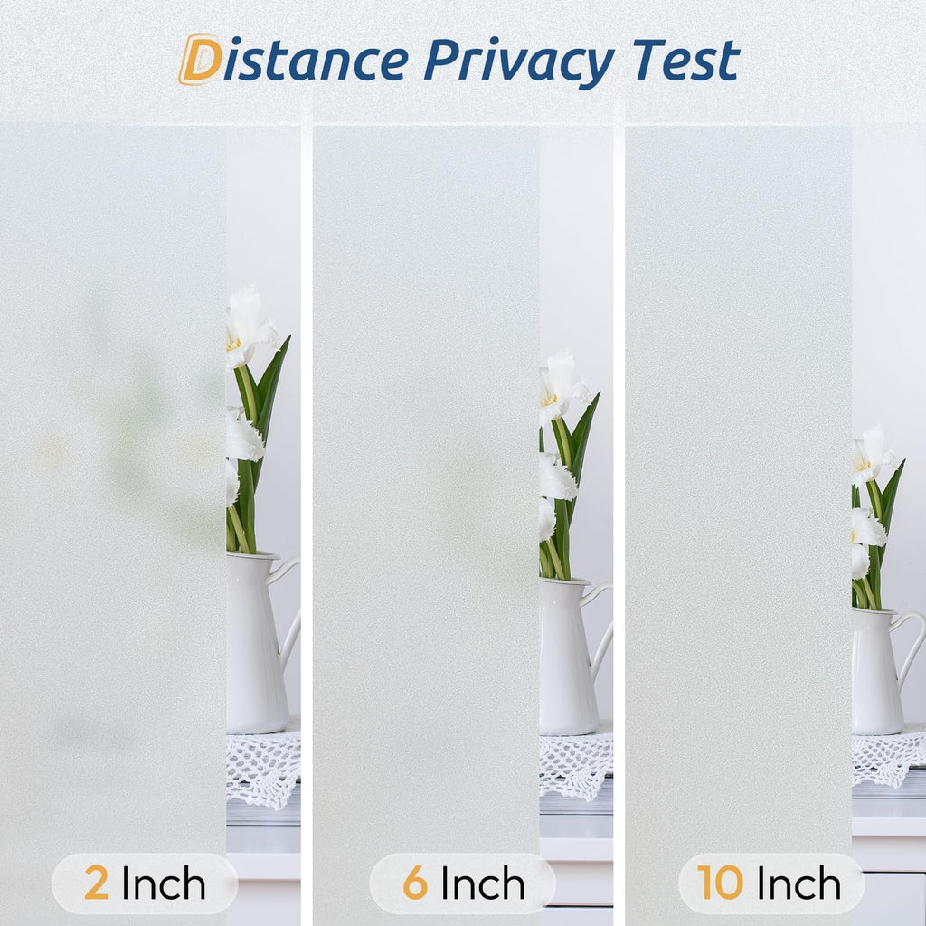 rabbitgoo Frosted Glass Window Privacy Film, Static Cling, 17.5" x 78.7" | Heat Control UV Blocking Sticker, Non Adhesive Removable Tint, No Glue Anti-Glare Renter Friendly Coverings for Home Bathroom