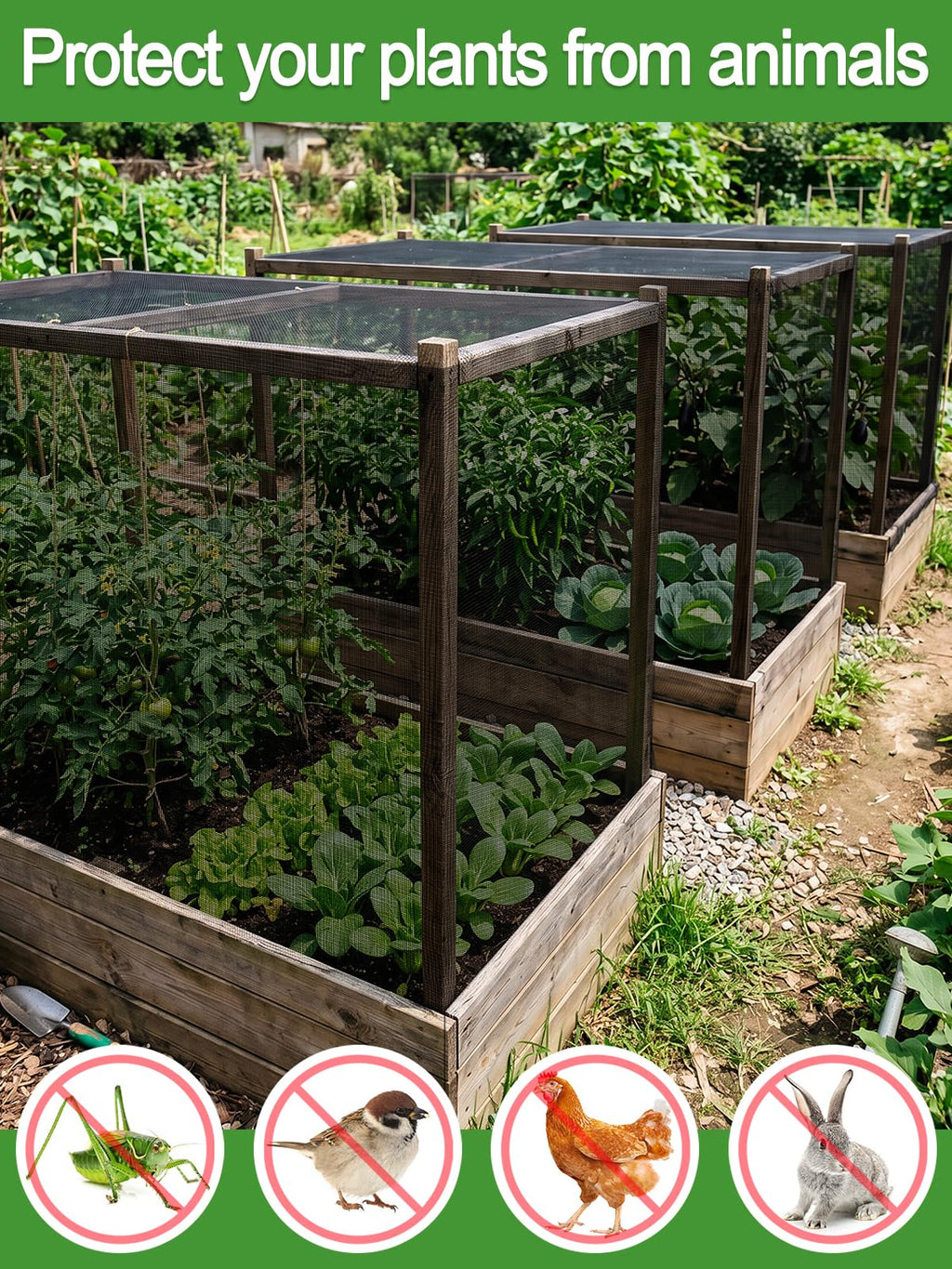 10x20ft Strong PP Nanocomposite Mosquito Net Garden Netting, Black | Clear View, Ultra-fine Mesh, Tear-resistant, Bird Insect Pest Barrier Screen, Patio/Balcony/Porch/Raised Beds/Tree Protection