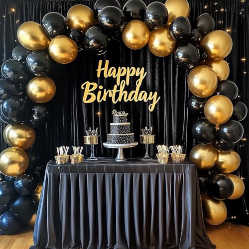 RUBFAC Gold Balloons Different Sizes Chrome Gold Balloon Arch Kit 129pcs | Metallic Gold Balloon Garland Arch Kit for Christmas Halloween Graduation Party Wedding Holiday Happy Birthday Decoration
