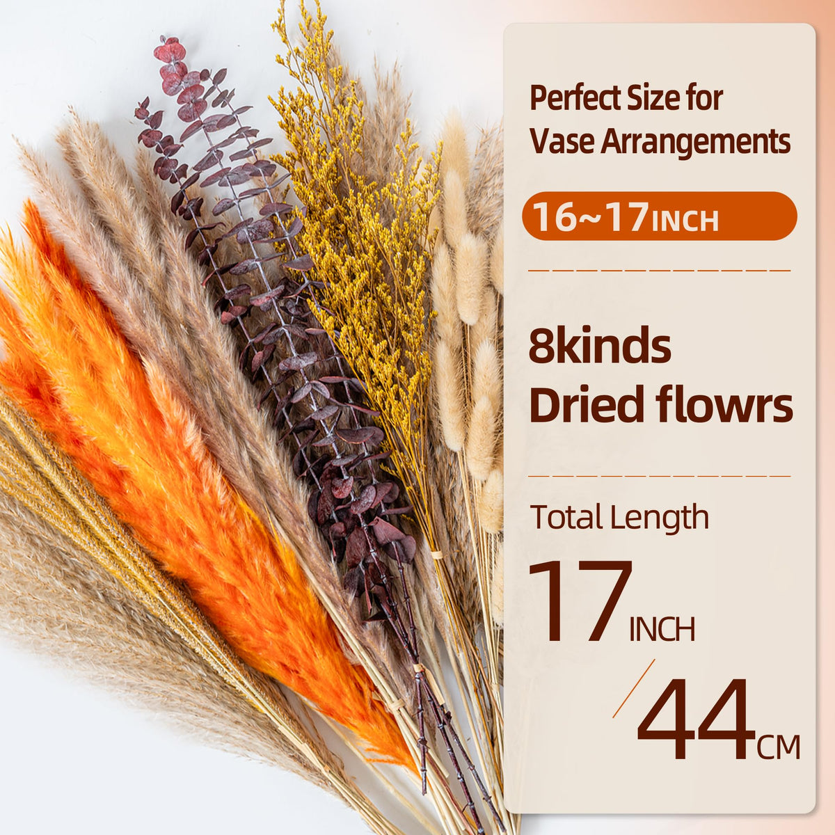 Boho Decor Pampas Grass and Eucalyptus Bouquet | 7Kinds Dried Flowers,pompas grass Dried flowers Arrangement for Centerpiece Table ,Wedding,Home,Room,Rustic Decor