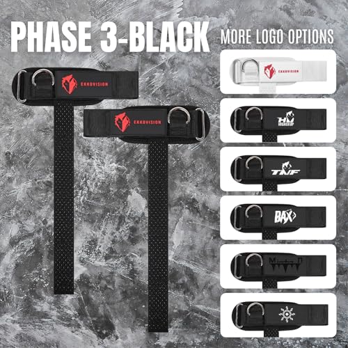 Ekkovision EKKO Weight Lifting Straps With Cuffed D Ring, Wrist Support for Men, Heavy Duty Thick Comfortable Lifting Straps, Secure Fit, Enhanced Grip, Straps for Weightlifting & Gym Training
