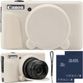 Camera Case for Canon PowerShot SX740/ SX730 Digital Camera, SX740 HS Case | Soft Silicone Protective Case Removable Lens Cover, Comes with 2 Screen Protectors and 1 Wrist Strap. (Mist White)