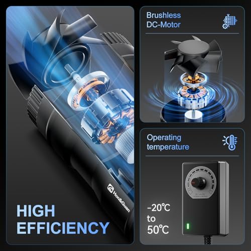 Hon&Guan 4 Inch Inline Booster Duct Fan with Speed Controller - 130 CFM Airflow with 6W Ultra-Low Power and Low Noise