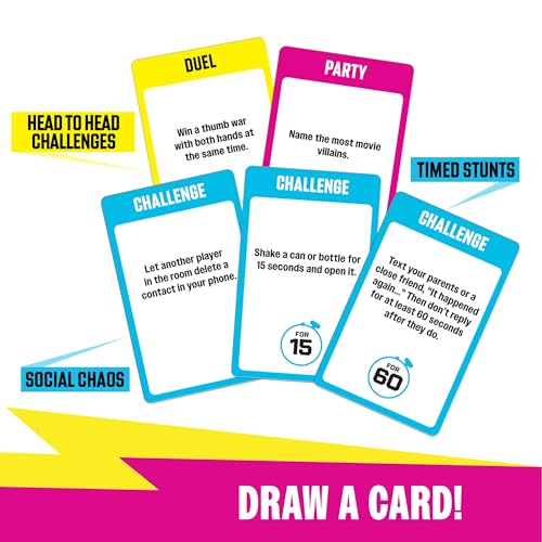 MrBeast Game, The Ultimate Party Game for Friends - Timed Stunts | Spin the wheel, draw Challenge, Duel, Party, or Side Quest cards, group games for adults