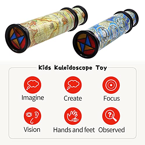 Anyumocz 2 Pcs Magic Kaleidoscope,Old World Kaleidoscope Classic Toys,Stretchable Long Classic Kaleidoscope Toy for Boys and Girls Gifts,Children Toys(Two Colors)