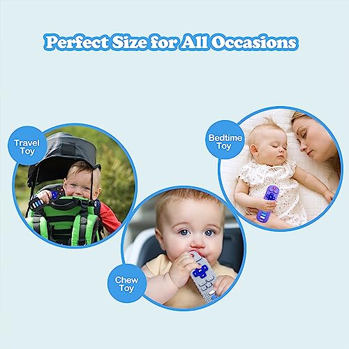 ROBBEAR Baby Teething Toys, Food Grade Silicone Teether for Babies 3 6 12 18 Months, TV Remote Shape Toddlers Chew Toys, Freezer BPA Free (Pink RC)