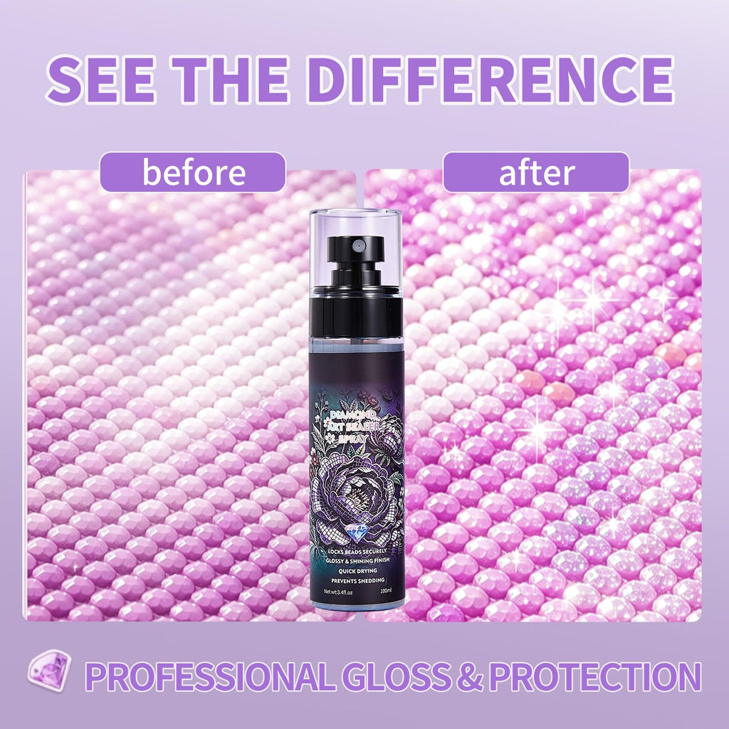 Diamond Art Sealer Spray, Painting Sealer Spray, Quick Drying Spray evenly | For Diamond Art, Secure Diamond Fixing and High Gloss Finish 100ml