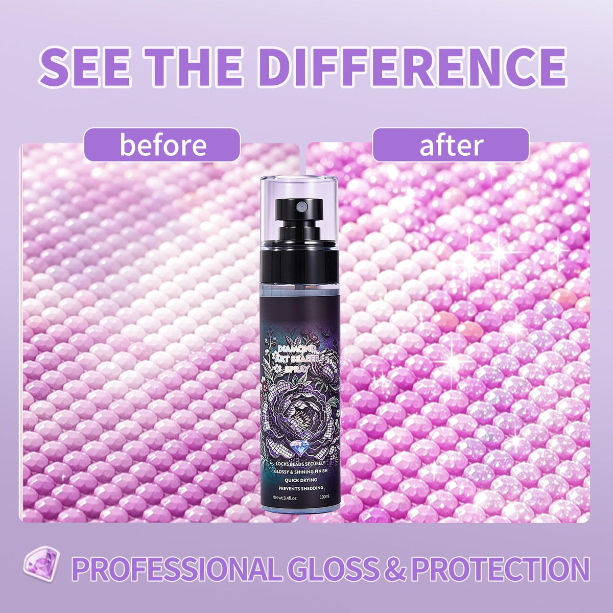 Diamond Art Sealer Spray, Painting Sealer Spray, Quick Drying Spray evenly | For Diamond Art, Secure Diamond Fixing and High Gloss Finish 100ml