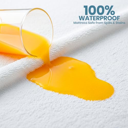 100% Waterproof Twin Size Mattress Protector, Noiseless Mattress Cover | Deep Pockets Fits 15" Mattresses, Soft & Breathable Mattress Pad, Machine Washable For Home & Hotel by Utopia Bedding