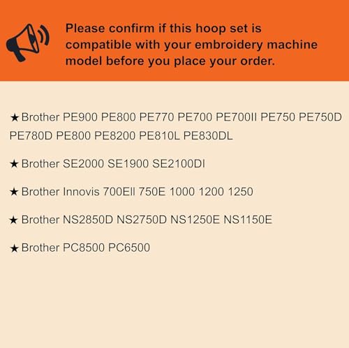 Sew Tech 4pcs Embroidery Hoop for Brother, 1x2.5 4x4 5x7 5x12in Frame Set | Fits PE900 SE2000 PE800 PE780D PE770 PE700 SE2100 SE1950 SE1900 NS1250E NS2850D Brother; Baby Lock Bloom Accord Ellure