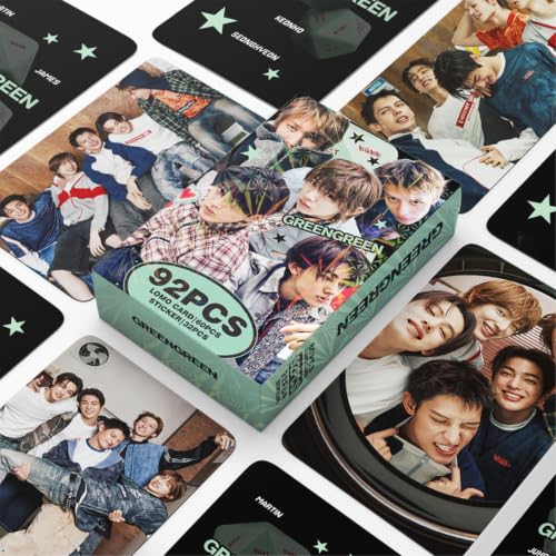 KPOPBTS Cortis 60 PCS Photocards and 32 PCS Stickers KPOP Album GREENGREEN Merch Cards Lomo Card Set, Gift for COER‌ Boys and Girls