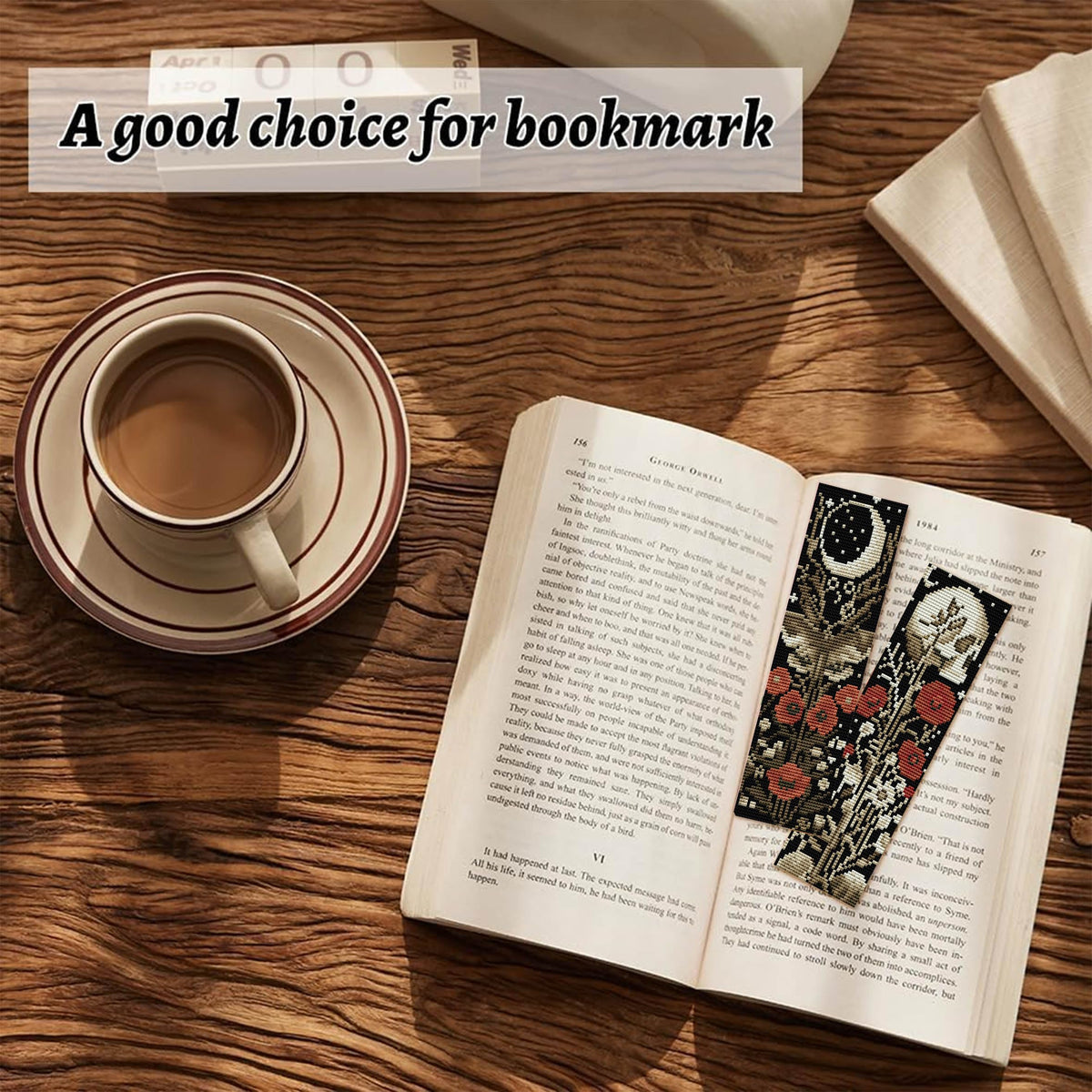 NEGEKFKX 4 Pcs Flower Cross Stitch Bookmark Kit for Adult Beginners | Bohemia Moth Cross Stitch Kits 14 CT DIY Cross stitch Kits Adult Stamped Bookmark Embroidery Bookmarks Kit