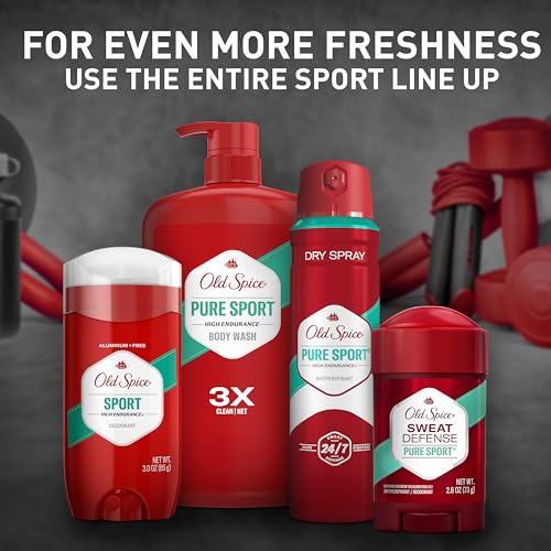 Old Spice Deodorant for Men, Aluminum Free, Sport Scent, 3.0 oz Pack of 3 | 24/7 Odor Protection | 24/7 Freshness & Long-Lasting Scent | Goes on Clean | Citrus & Amber Notes | High Endurance Collection