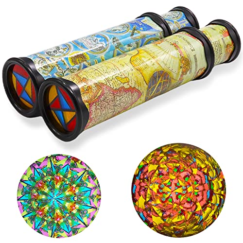 Xeehwb 2 Pack Classic Kaleidoscope Toy,Magic Rotating Kaleidoscope,Stretchable Long World Kaleidoscope,Educational Toy Kaleidoscope for Children Gifts