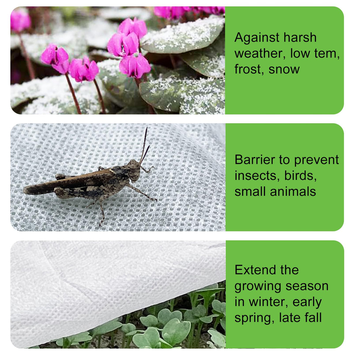 Plant Covers Freeze Protection 6.5x16ft Frost Cloth for Winter Outdoor | Plants Frost Blankets for Outdoor Plants as Frost Covers, Garden Row Cover Protects Vegetables Trees from Cold Snow & Sun