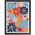 Stamped Cross Stitch Kits for Beginners-Modern Retro Floral,12x16in | 11CT Cross Stitch Kits for Adults,Partial Cross-Stitch Kit,DIY Arts and Crafts,Embroidery Kit for Adults Beginners,Frameless