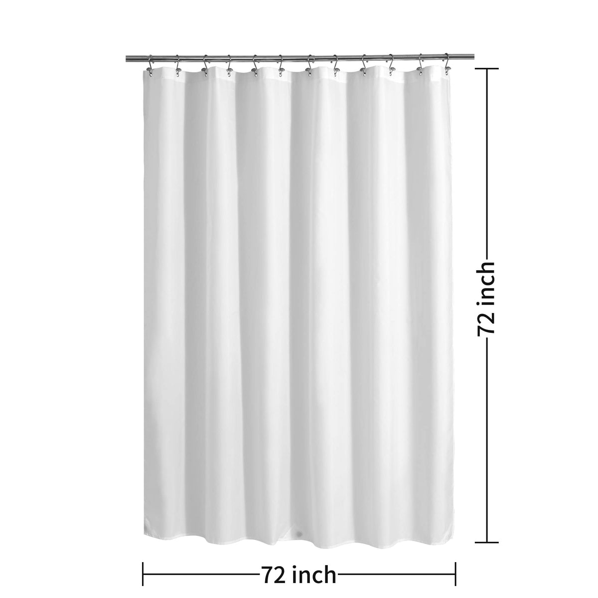 ALYVIA SPRING Waterproof Fabric Shower Curtain or Liner White, 72x72 | 3 Magnets, Soft Cloth & Hotel Quality, Machine Washable, Light-Weight, Standard Size