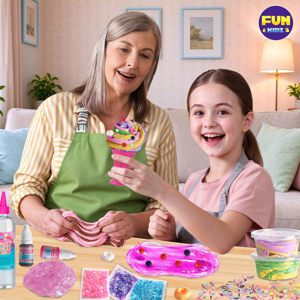 Gift Butter Slime Kit for Girls 10-12, FunKidz Ice Cream Soft Slime Making Kit Ages 8-12 Kids Slime Toys Ideal Birthday Party Present