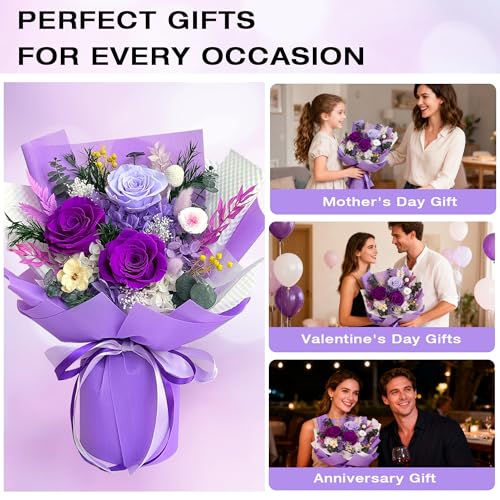 Vrioca Flowers for Delivery, Preserved Flowers Bouquets, Birthday Gifts for Women Mom