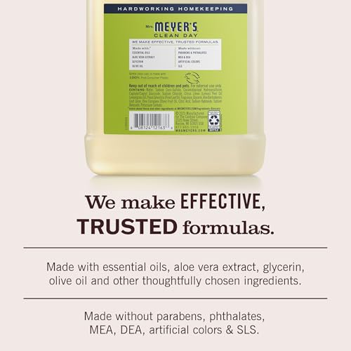 MRS. MEYER'S CLEAN DAY Hand Soap Refill, Lemon Verbena Scent, 33 Fl Oz Bottle